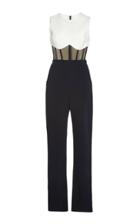 David Koma Corset Waist Tulle-trimmed Jumpsuit