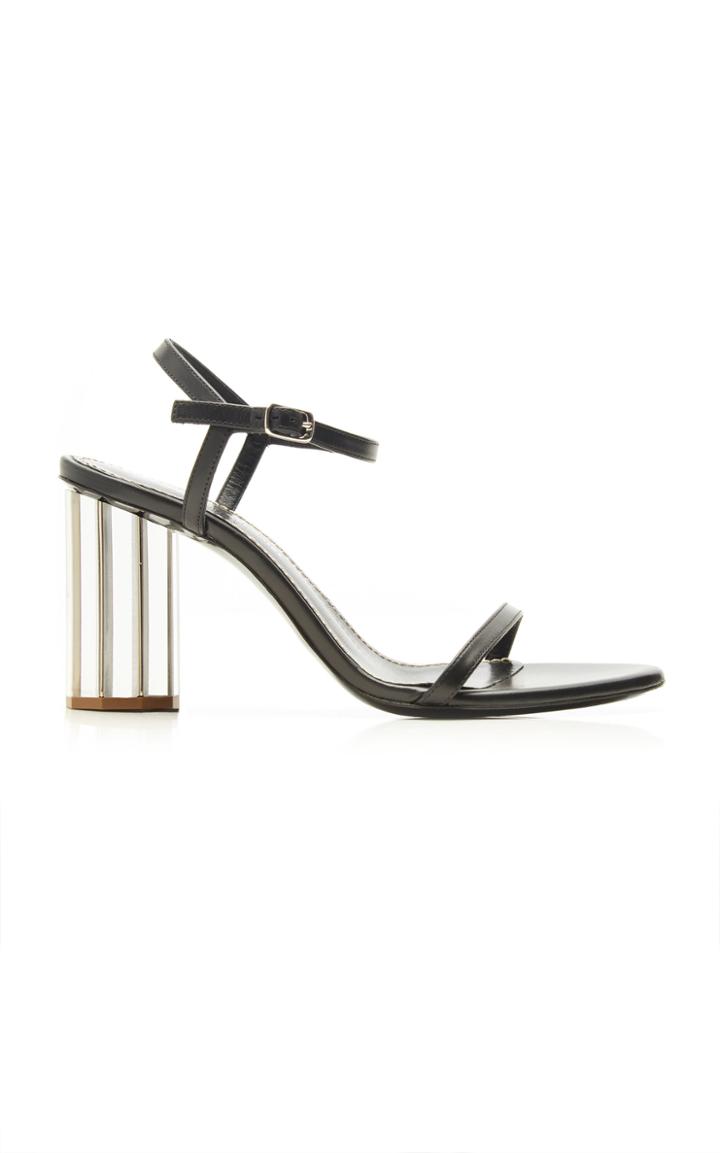 Proenza Schouler Leather Mirrored Block Heel Sandals Size: 35