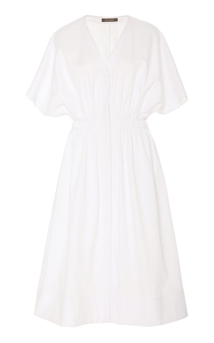 Zac Posen Butterfly Sleeve Poplin Midi Dress