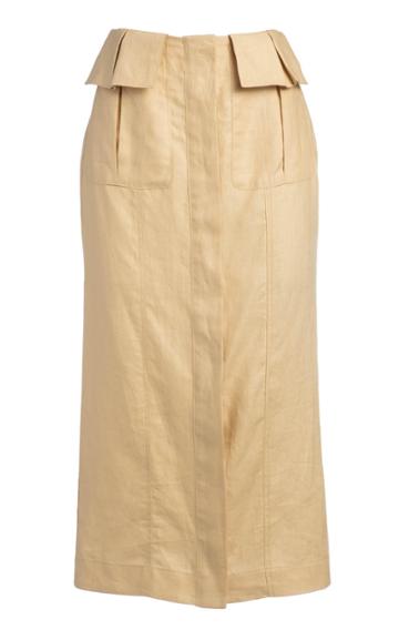 Matthew Bruch Cargo Linen Midi Skirt