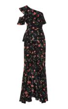 Michael Kors Collection One Shoulder Cascade Silk Gown