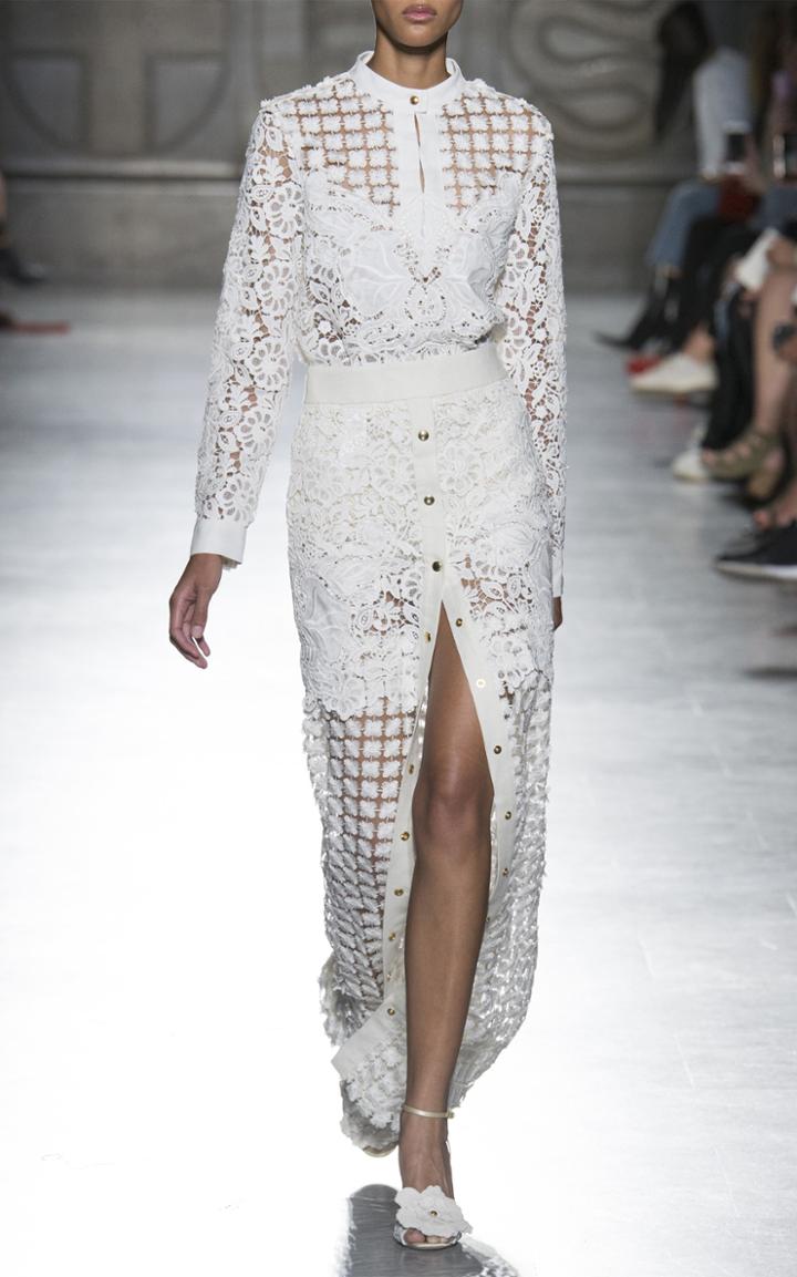 Fausto Puglisi Macrame Mock Neck Blouse