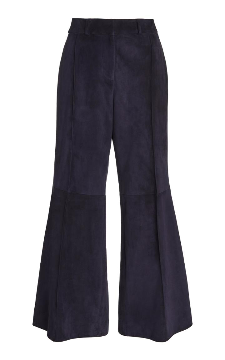 Moda Operandi Khaite Bruce Leather Cropped Flare Trousers Size: 0