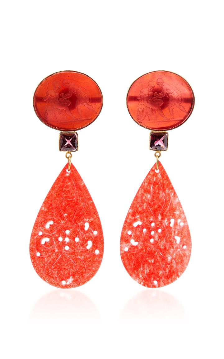 Bahina One-of-a-kind Venetian Glass And Quartz Earrings