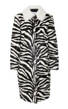 Red Valentino Fur Zebra Print Coat