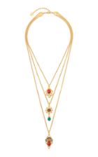 Ben-amun Layered 24k Gold-plated Multi-stone Necklace
