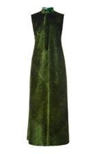 Moda Operandi Prada Metallic Scarf Neck Midi Dress Size: 44