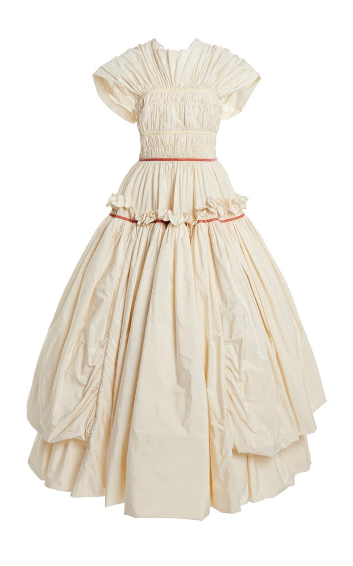 Moda Operandi Molly Goddard Victorie Ribbon-detailed Gathered Taffeta Maxi Dress