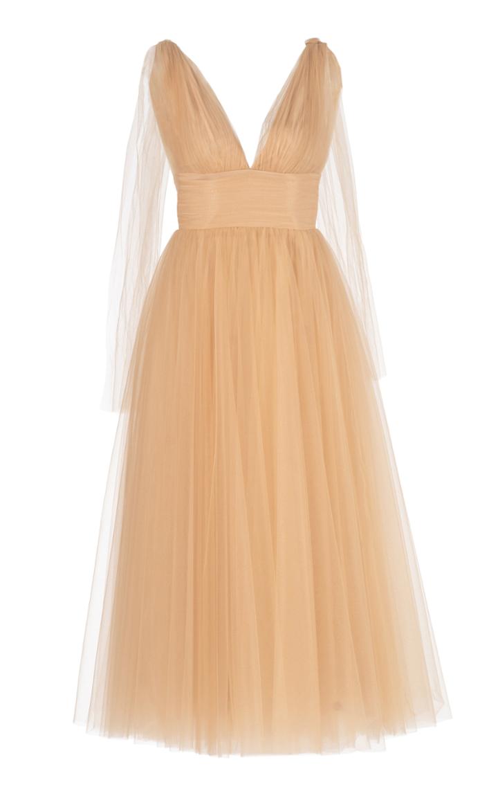 Moda Operandi Maria Lucia Hohan Nella Gathered Tulle Midi Dress Size: 34