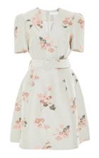 Co Belted Floral Jacquard Mini Dress
