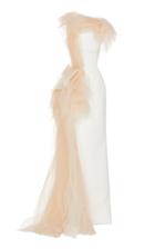 Maticevski Starry Night Organza-trimmed Strapless Gown