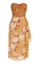 Anna Sui Waterlilies Charmeuse And Chiffon Dress
