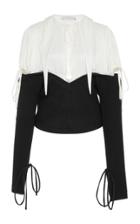 J.w.anderson Cutout Silk And Wool-paneled Top