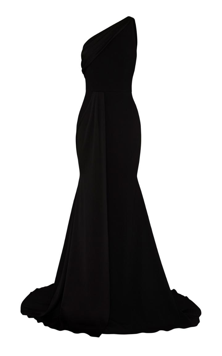 Alex Perry Hollis One Shoulder Satin Crepe Gown