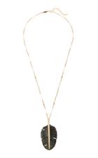 Jacquie Aiche 14k Yellow Gold Large Black Feather Necklace