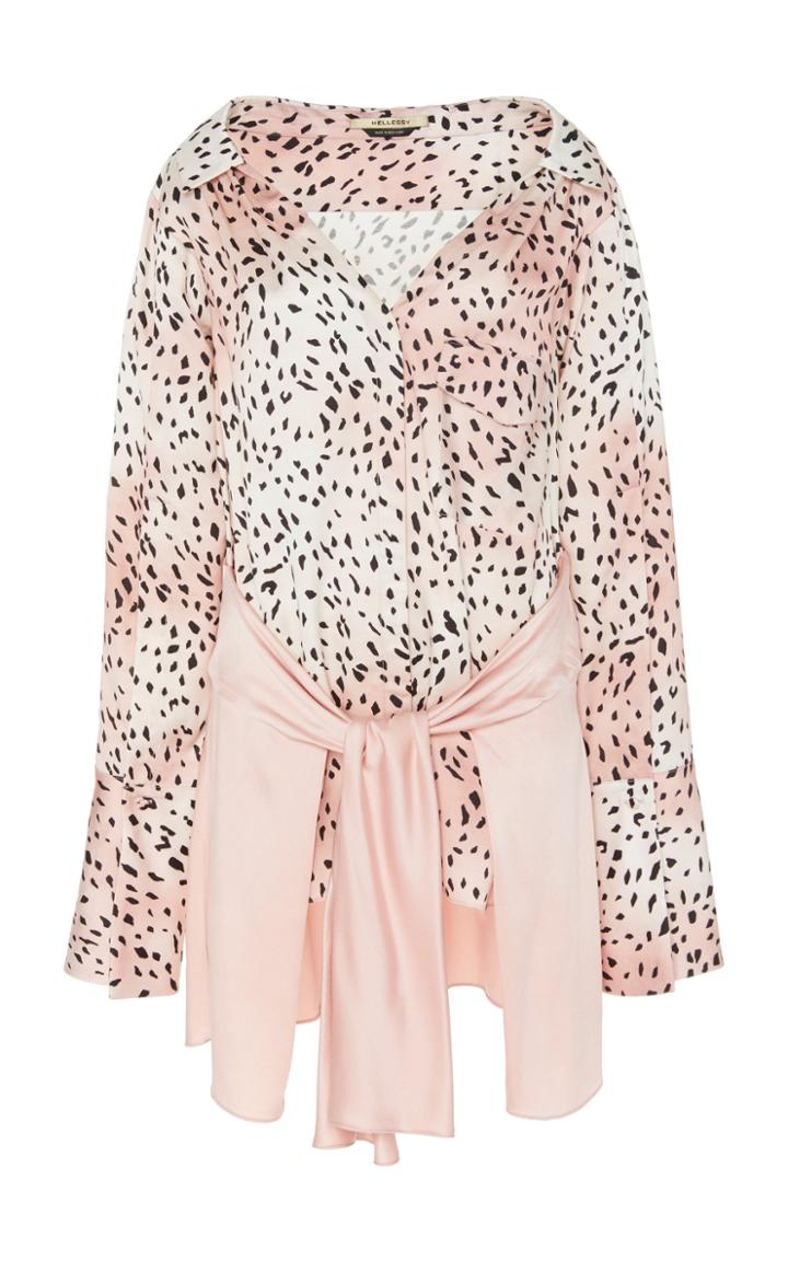 Hellessy Clark Printed Button-down Satin Top
