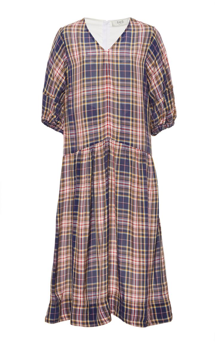 Moda Operandi Sea Rooney Relaxed Plaid Midi Dress Size: 00