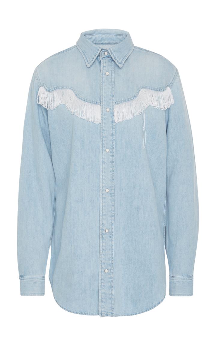 Ganni Trinity Fringe Denim Shirt