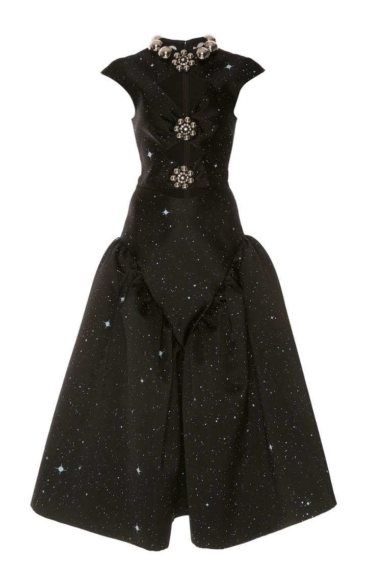 Christopher Kane Star Cutout Satin Maxi Dress