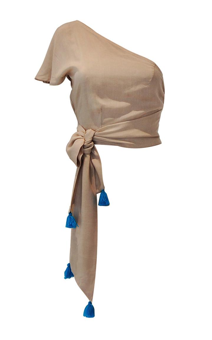 Mochi Thiyya One Shoulder Belted Crop Top