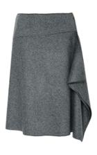Tomas Maier Draped Felted Wool Skirt