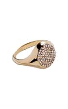 Pamela Love Pav Diamond 14k Yellow Gold Pinky Signet Ring