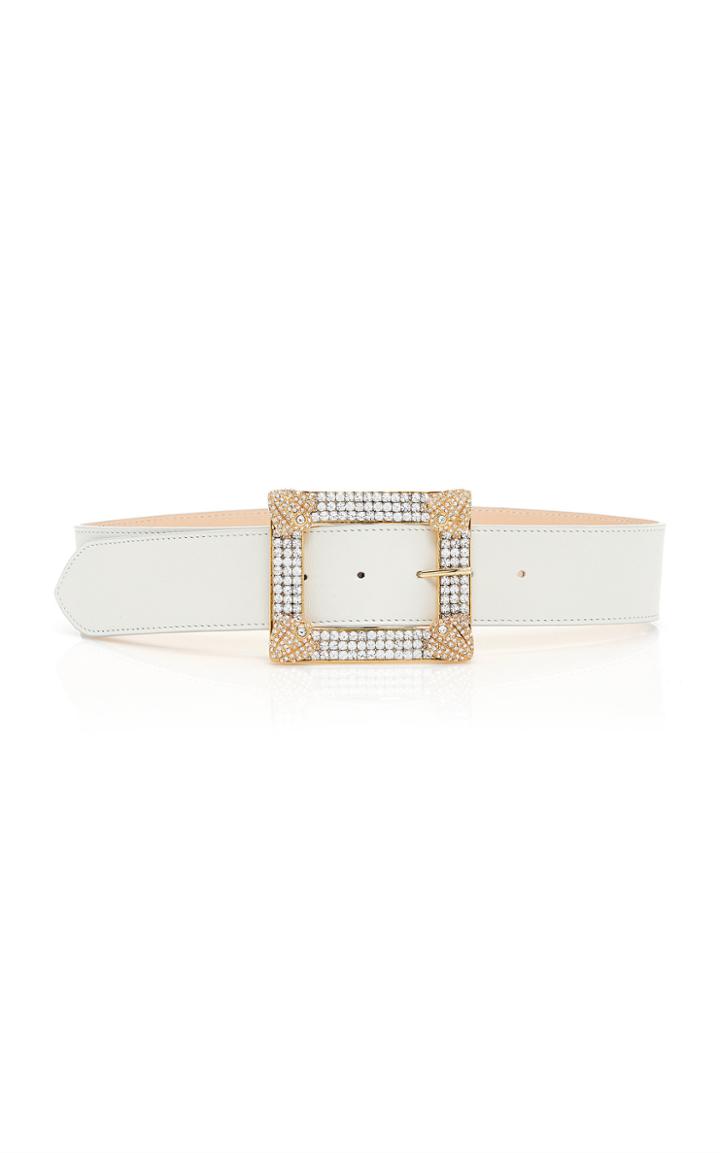 Alessandra Rich Crystal-embellished Leather Belt