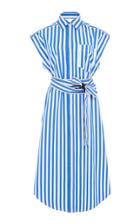Derek Lam Striped Cotton Wrap Shirt Dress