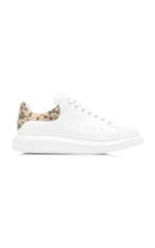Alexander Mcqueen Python-effect Trimmed Leather Sneakers Size: 39