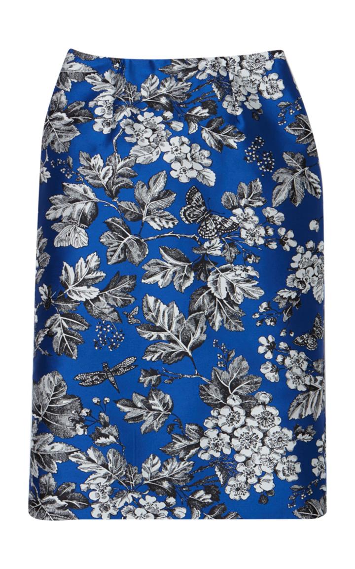Moda Operandi Carolina Herrera Floral-jacquard Midi Pencil Skirt