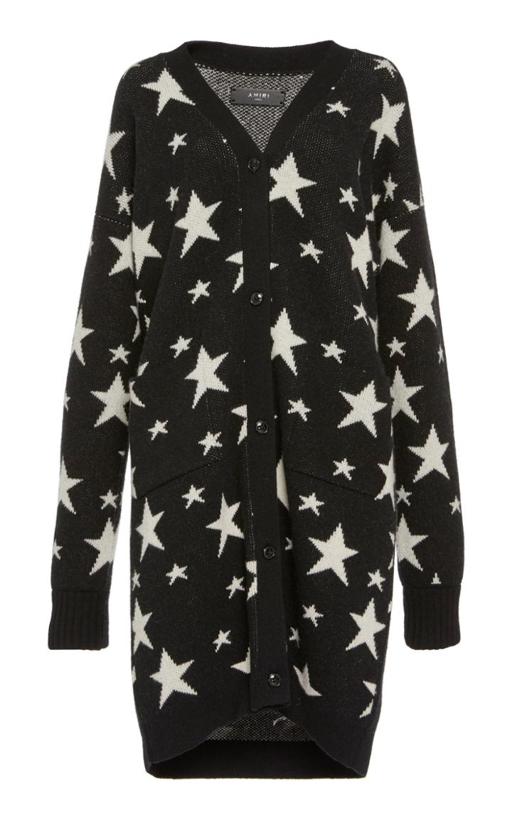 Amiri Star Cashmere Long Cardigan