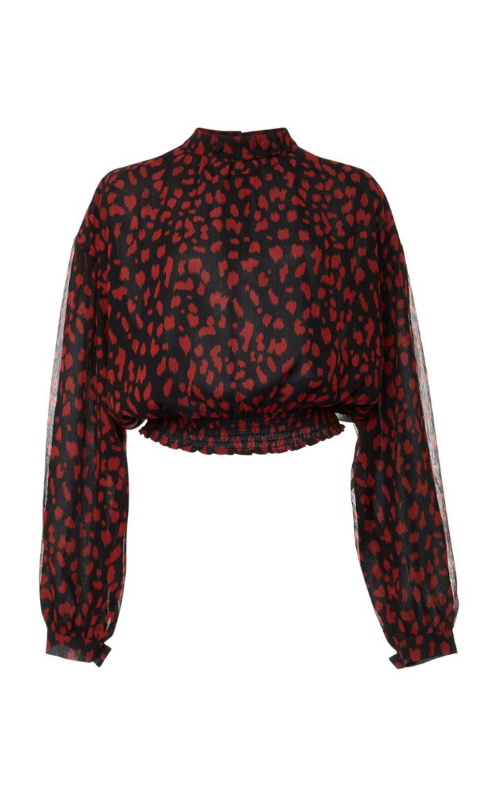 Nanushka Amara Chiffon Crop Top