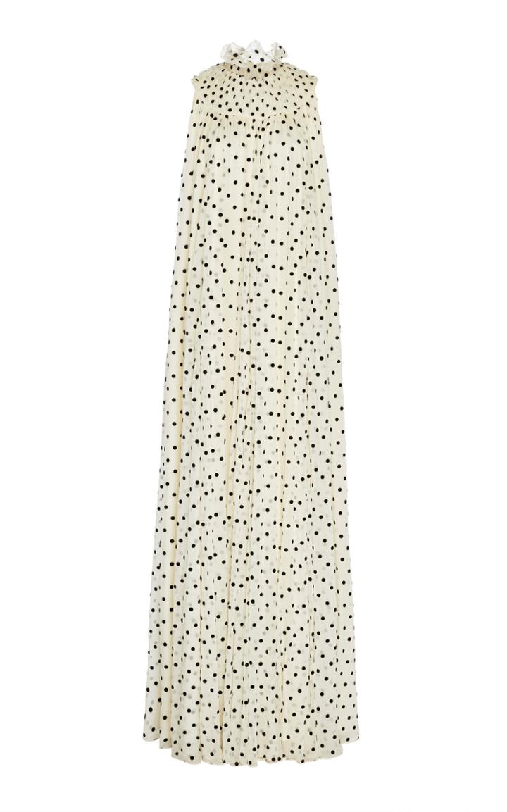 Moda Operandi Adam Lippes Smocked Neck Chiffon Gown Size: 2