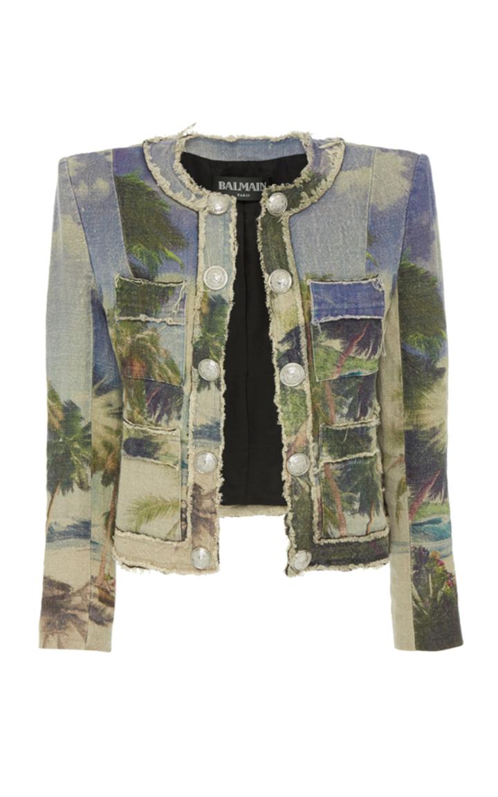 Balmain 4 Pocket Button Print Jacket