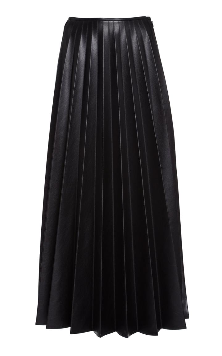 Peter Do Pleated Vegan Leather Maxi Skirt