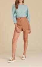 Moda Operandi Veronica Beard Borneo Belted Linen-blend Shorts