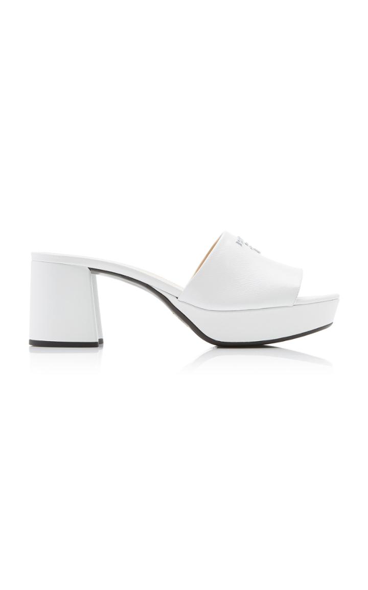Prada Chunky Logo Leather Sandals