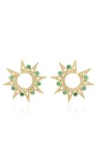 Colette Jewelry 18k Gold Diamond And Emerald Earrings