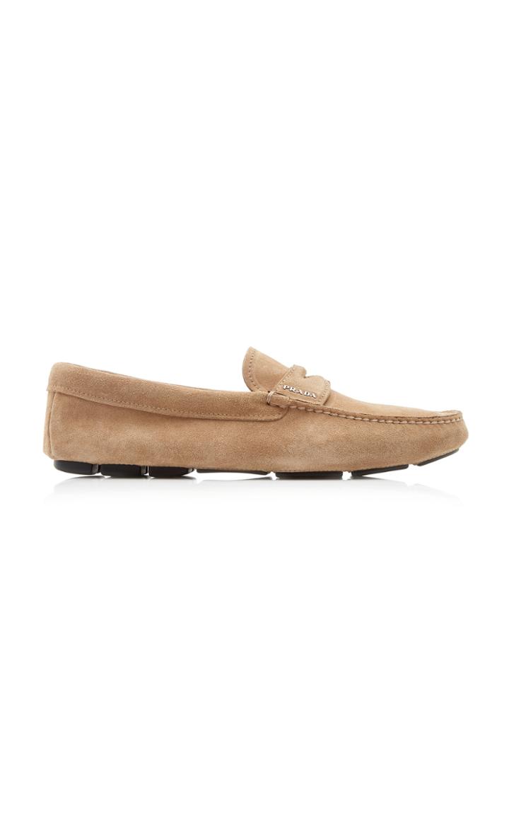 Prada Suede Penny Loafers