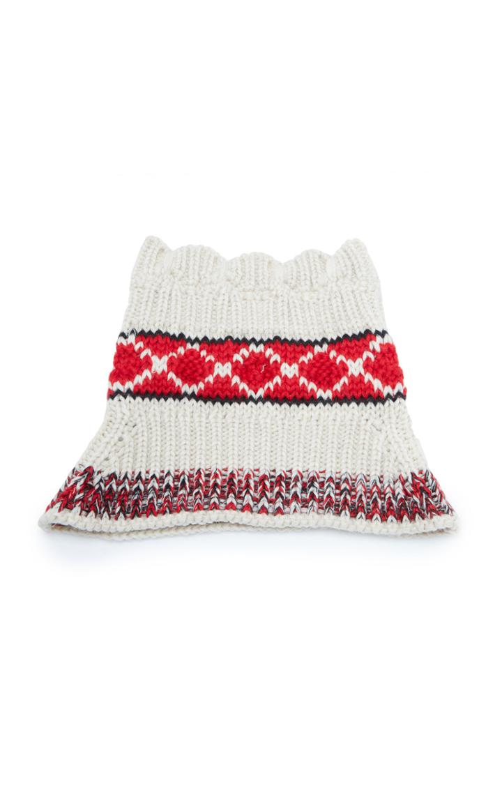 Isabel Marant Estil Intarsia Knit Wool-blend Snood Scarf