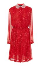 Giambattista Valli Lace-trimmed Printed Silk-chiffon Midi Dress