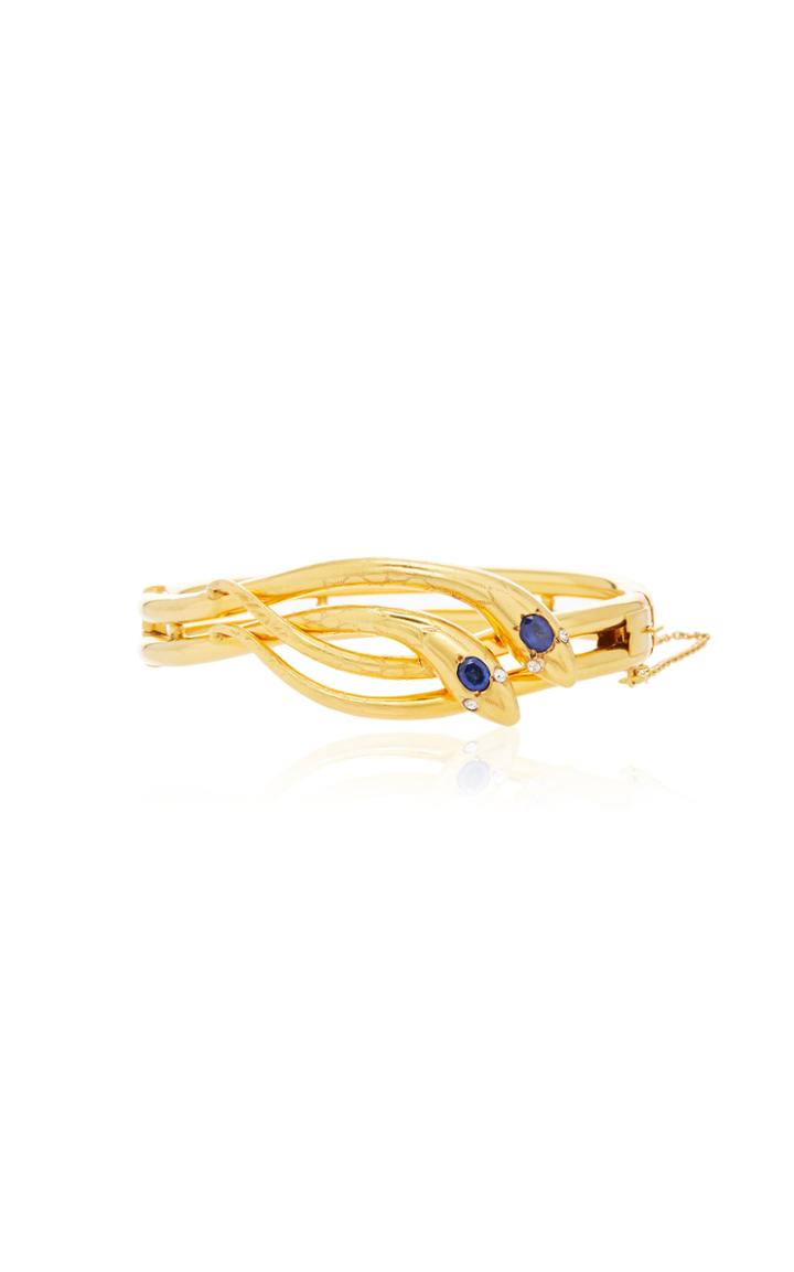 Moda Operandi Stephanie Windsor 18k Yellow Gold Victorian Double Snake Bangle