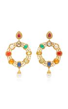 Amrapali One-of-a-kind Diamond And Navratna Drop Earrings
