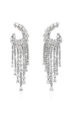 Yeprem 18k White Gold Fringe Hoop Diamond Earrings