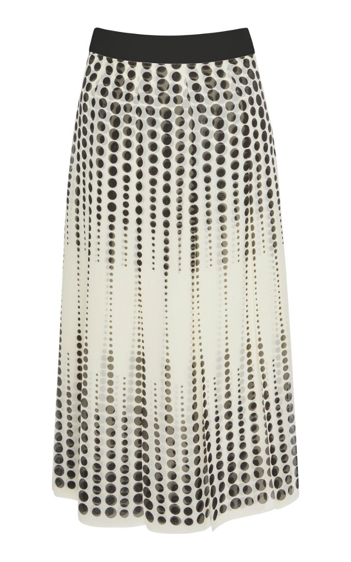 Giambattista Valli Polka-dot Silk-chiffon Midi Skirt