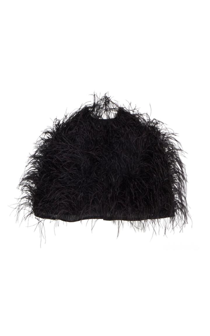 J. Mendel Floral-appliqued Ostrich Feather-embellished Bolero