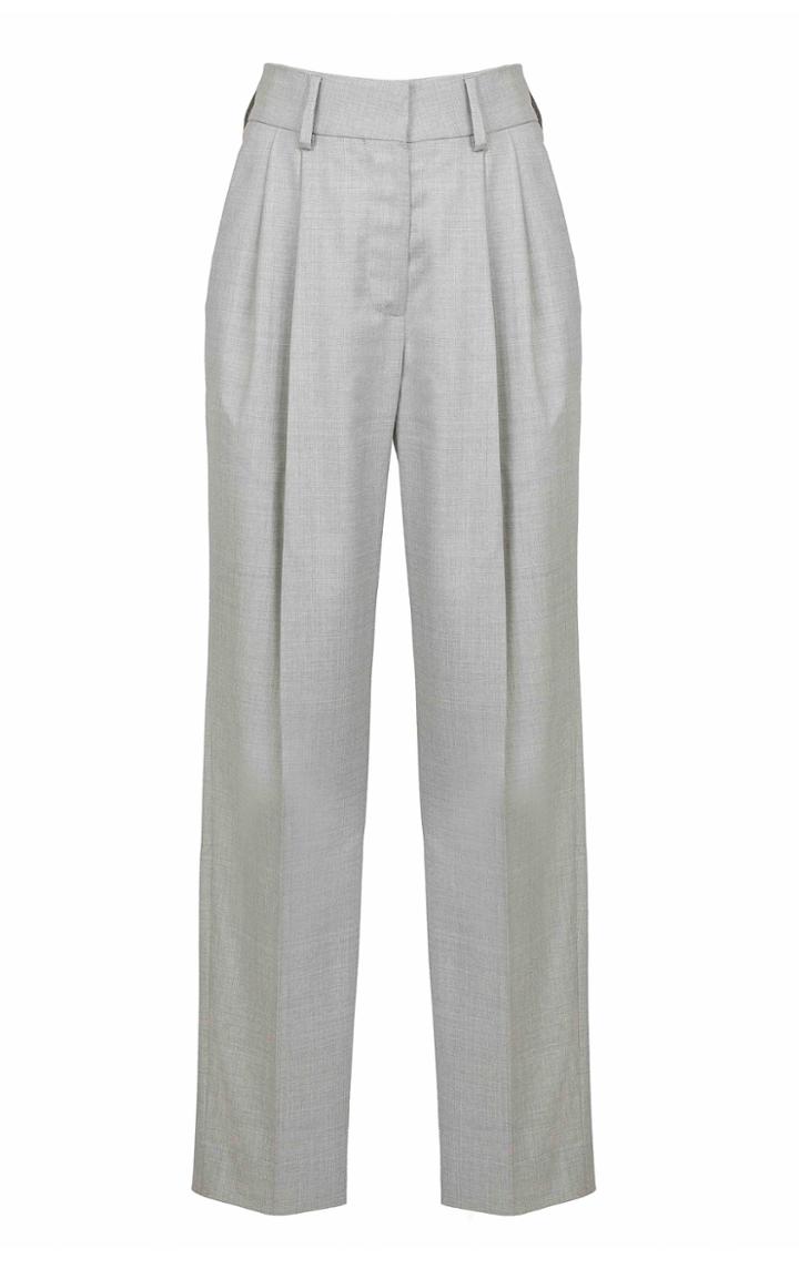 Moda Operandi Blaz Milano Argyll Banker Pleated Wool Straight-leg Trousers