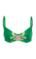 Cynthia Rowley Green Floral Bikini Top