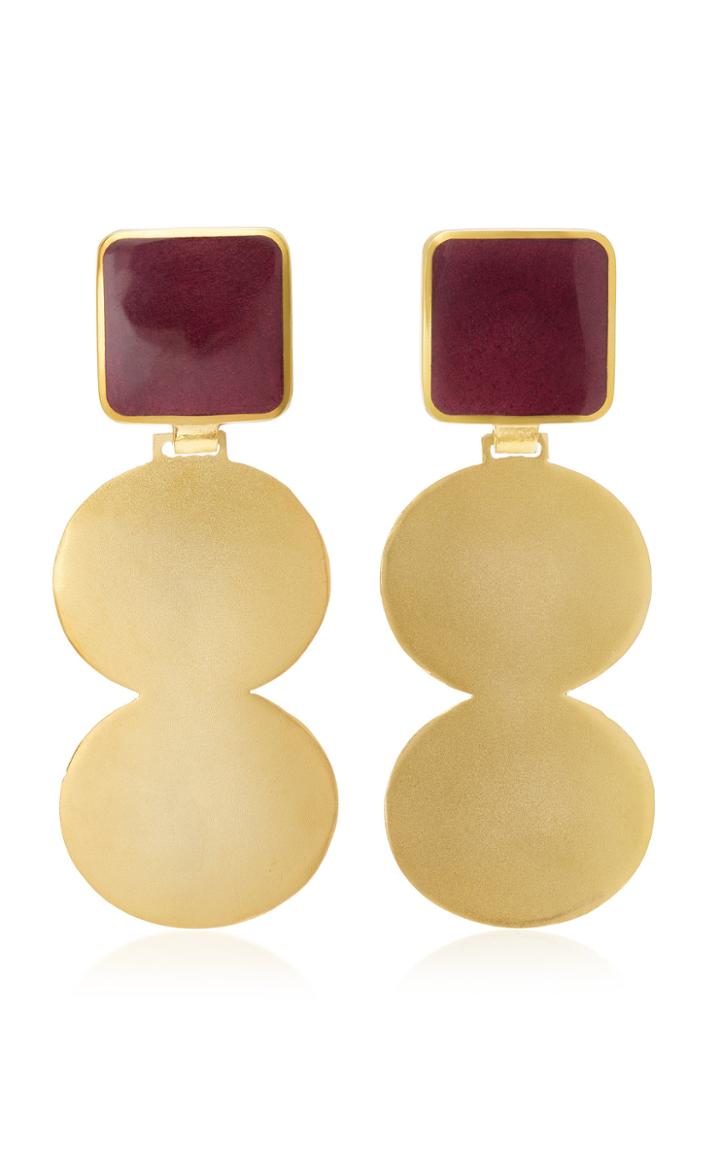 Silhouette Gold-plated Brass Drop Earrings