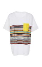Tory Burch Patch Pocket Striped T-shirt